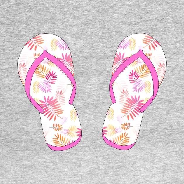 Pink Tropical Flip Flops by SartorisArt1